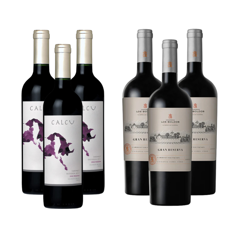 Pack 3 Vinos Calcu Gran Reserva Cabernet Sauvignon + 3 Vinos Chateau los Boldos Gran Reserva Cabernet Sauvignon