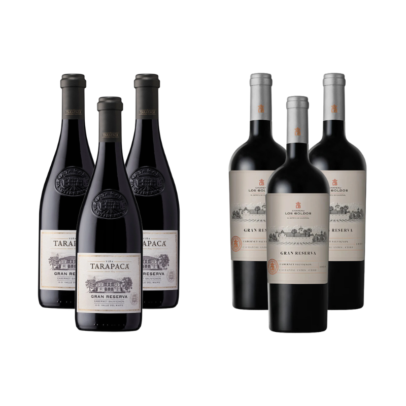 Pack 3 Vinos Tarapaca Gran Reserva Cabernet Sauvignon + 3 Vinos Chateau los Boldos Gran Reserva Cabernet Sauvignon