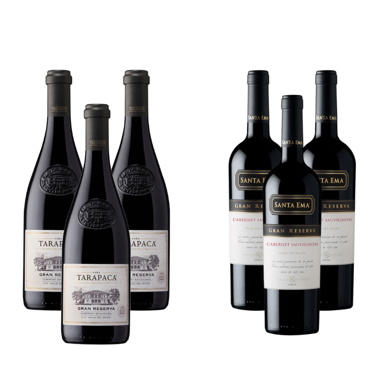Pack 3 Vinos Tarapaca Gran Reserva Cabernet Sauvignon + 3 Santa Ema Gran Reserva Cabernet Sauvignon